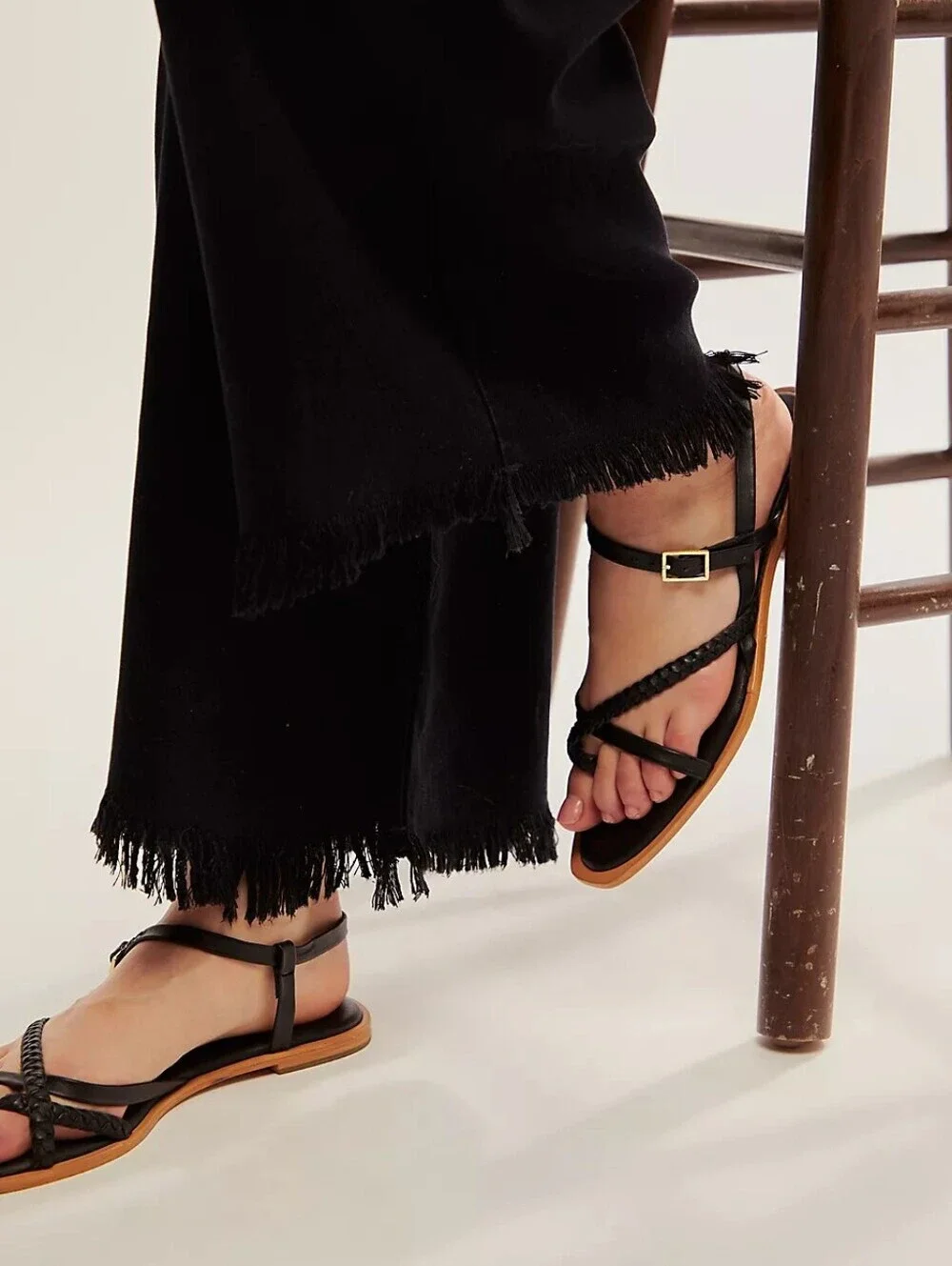 NWT Free People Black Sunny Days Sandals Summer Boho